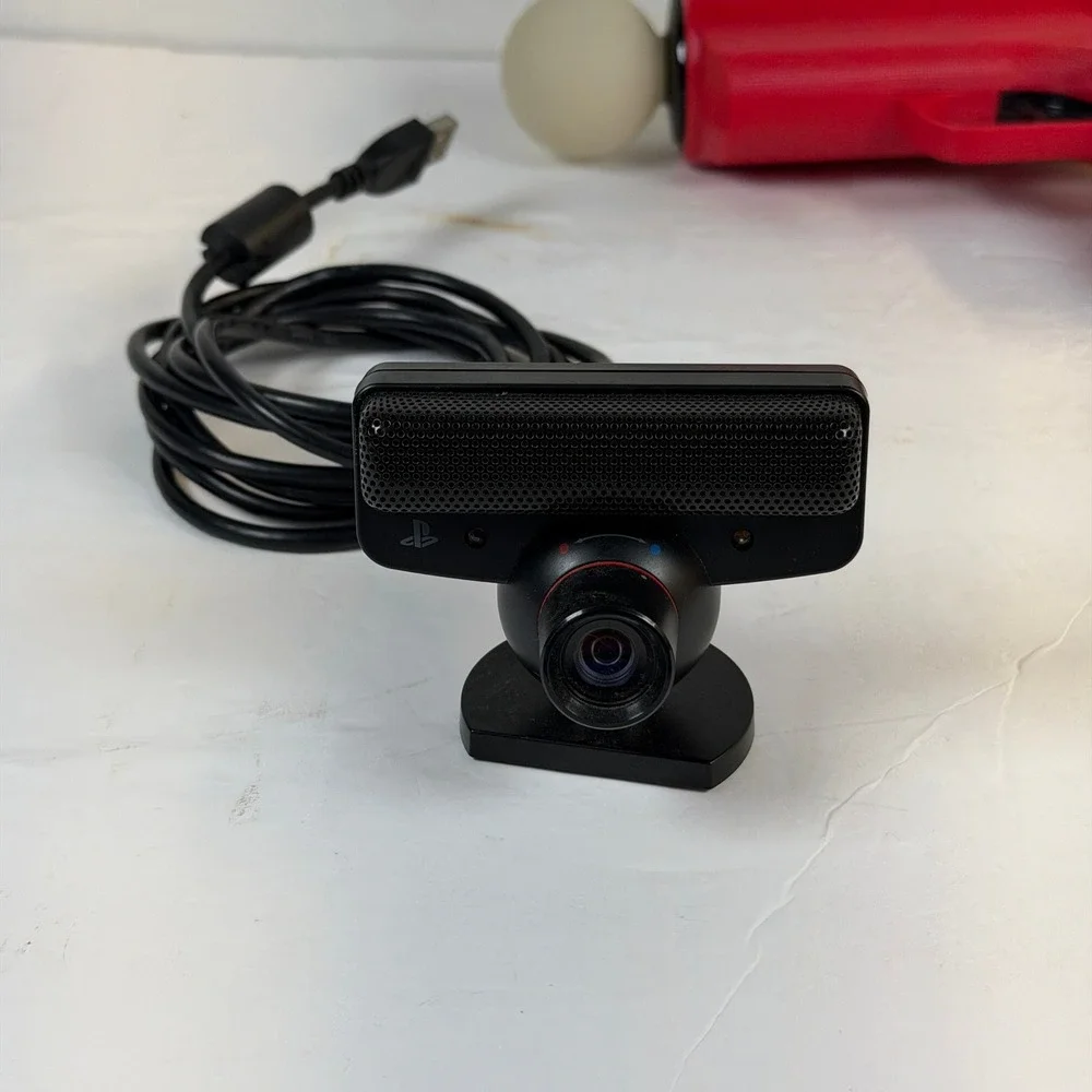 Sony PlayStation Move Shooting Attachment Red White & PS Eye Camera Bundle PS3